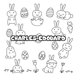 Coloraci&oacute;n del nombre CHARLES-EDOUARD - decorado Pascua