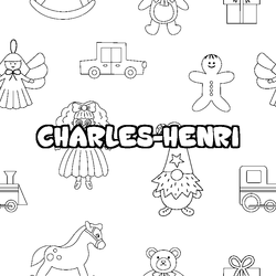 Coloraci&oacute;n del nombre CHARLES-HENRI - decorado juguetes