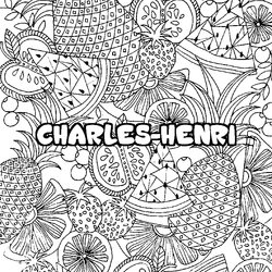 Coloraci&oacute;n del nombre CHARLES-HENRI - decorado mandala de frutas