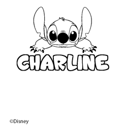 Coloraci&oacute;n del nombre CHARLINE - decorado Stitch