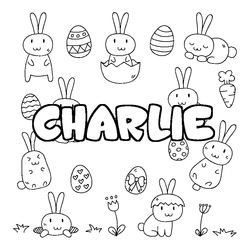 Coloraci&oacute;n del nombre CHARLIE - decorado Pascua