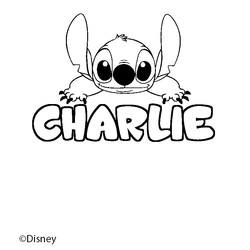 Coloraci&oacute;n del nombre CHARLIE - decorado Stitch