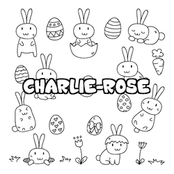 Coloraci&oacute;n del nombre CHARLIE-ROSE - decorado Pascua