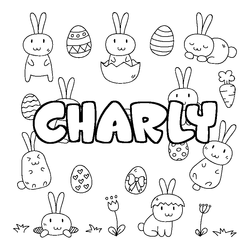 Coloraci&oacute;n del nombre CHARLY - decorado Pascua