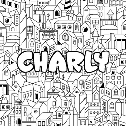 Coloraci&oacute;n del nombre CHARLY - decorado ciudad