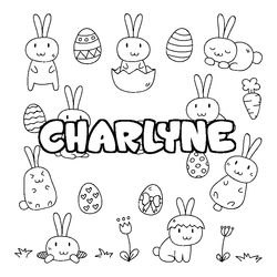 Coloraci&oacute;n del nombre CHARLYNE - decorado Pascua