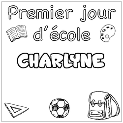 Coloraci&oacute;n del nombre CHARLYNE - decorado primer d&iacute;a de escuela