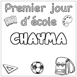 Coloraci&oacute;n del nombre CHAYMA - decorado primer d&iacute;a de escuela