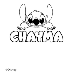 Coloraci&oacute;n del nombre CHAYMA - decorado Stitch
