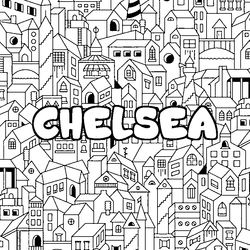 Coloraci&oacute;n del nombre CHELSEA - decorado ciudad