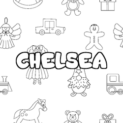 Coloraci&oacute;n del nombre CHELSEA - decorado juguetes