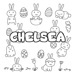 Coloraci&oacute;n del nombre CHELSEA - decorado Pascua