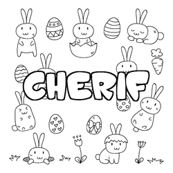 Coloraci&oacute;n del nombre CHERIF - decorado Pascua