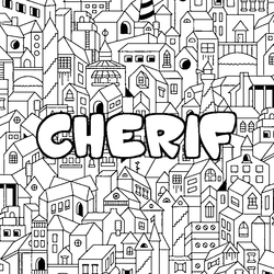 Coloraci&oacute;n del nombre CHERIF - decorado ciudad