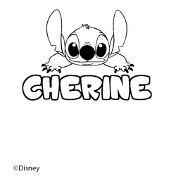 Coloraci&oacute;n del nombre CHERINE - decorado Stitch