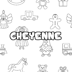 Coloraci&oacute;n del nombre CHEYENNE - decorado juguetes