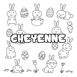 Coloraci&oacute;n del nombre CHEYENNE - decorado Pascua