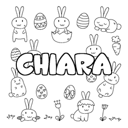 Coloraci&oacute;n del nombre CHIARA - decorado Pascua