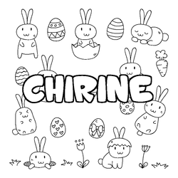 Coloraci&oacute;n del nombre CHIRINE - decorado Pascua
