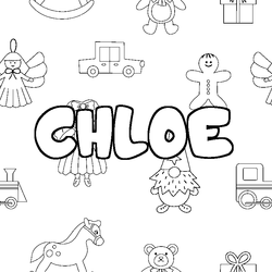 Coloraci&oacute;n del nombre CHLOE - decorado juguetes