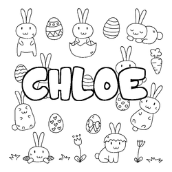 Coloraci&oacute;n del nombre CHLOE - decorado Pascua