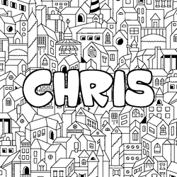 Coloraci&oacute;n del nombre CHRIS - decorado ciudad