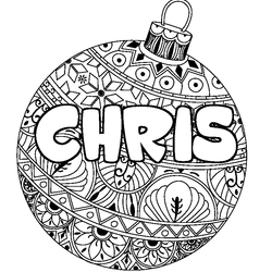 Coloraci&oacute;n del nombre CHRIS - decorado bola de Navidad
