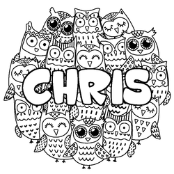 Coloraci&oacute;n del nombre CHRIS - decorado b&uacute;hos