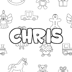 Coloraci&oacute;n del nombre CHRIS - decorado juguetes