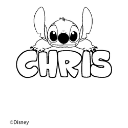 Coloraci&oacute;n del nombre CHRIS - decorado Stitch