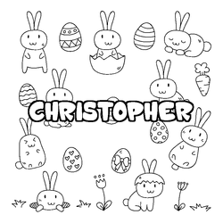 Coloraci&oacute;n del nombre CHRISTOPHER - decorado Pascua
