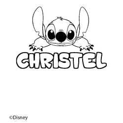 Coloraci&oacute;n del nombre CHRISTEL - decorado Stitch
