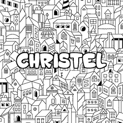 Coloraci&oacute;n del nombre CHRISTEL - decorado ciudad
