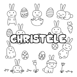 Coloraci&oacute;n del nombre CHRIST&Egrave;LE - decorado Pascua
