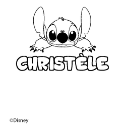 Coloraci&oacute;n del nombre CHRIST&Egrave;LE - decorado Stitch