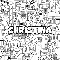 Coloraci&oacute;n del nombre CHRISTINA - decorado ciudad