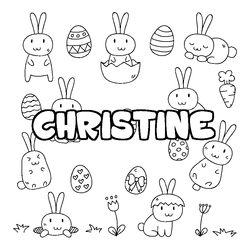 Coloraci&oacute;n del nombre CHRISTINE - decorado Pascua