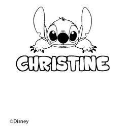 Coloraci&oacute;n del nombre CHRISTINE - decorado Stitch