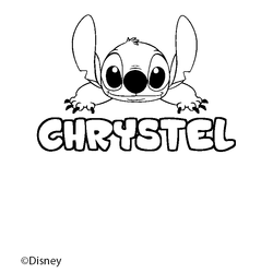 Coloraci&oacute;n del nombre CHRYSTEL - decorado Stitch