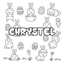 Coloraci&oacute;n del nombre CHRYSTEL - decorado Pascua
