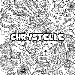Coloraci&oacute;n del nombre CHRYSTELLE - decorado mandala de frutas