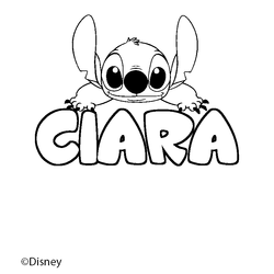 Coloraci&oacute;n del nombre CIARA - decorado Stitch