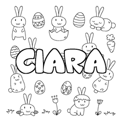 Coloraci&oacute;n del nombre CIARA - decorado Pascua