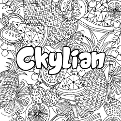 Coloraci&oacute;n del nombre Ckylian - decorado mandala de frutas
