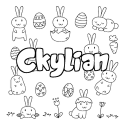 Coloraci&oacute;n del nombre Ckylian - decorado Pascua
