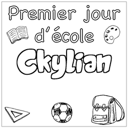 Coloraci&oacute;n del nombre Ckylian - decorado primer d&iacute;a de escuela