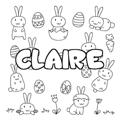 Coloraci&oacute;n del nombre CLAIRE - decorado Pascua