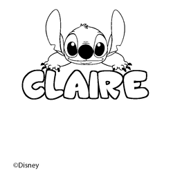Coloraci&oacute;n del nombre CLAIRE - decorado Stitch