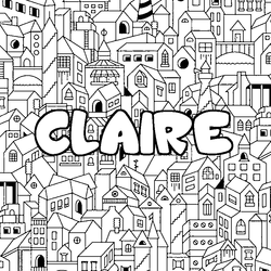 Coloraci&oacute;n del nombre CLAIRE - decorado ciudad
