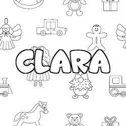 Coloraci&oacute;n del nombre CLARA - decorado juguetes